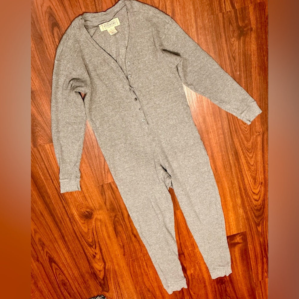 VTG RARE HTF 80s Victoria's Secret Country Thermal Henley PJS COTTAGECORE Sz S - Picture 2 of 16